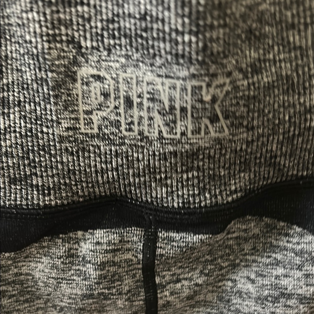 PINK Victoria's Secret Gray and Black Leggings with Wide Waistband - Picture 6 of 8